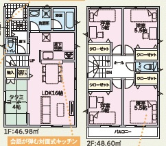 ♥♥うるま市与那城屋慶名第6-１号棟（全4棟）の間取り|1号棟
・タタミコーナー・2階4部屋