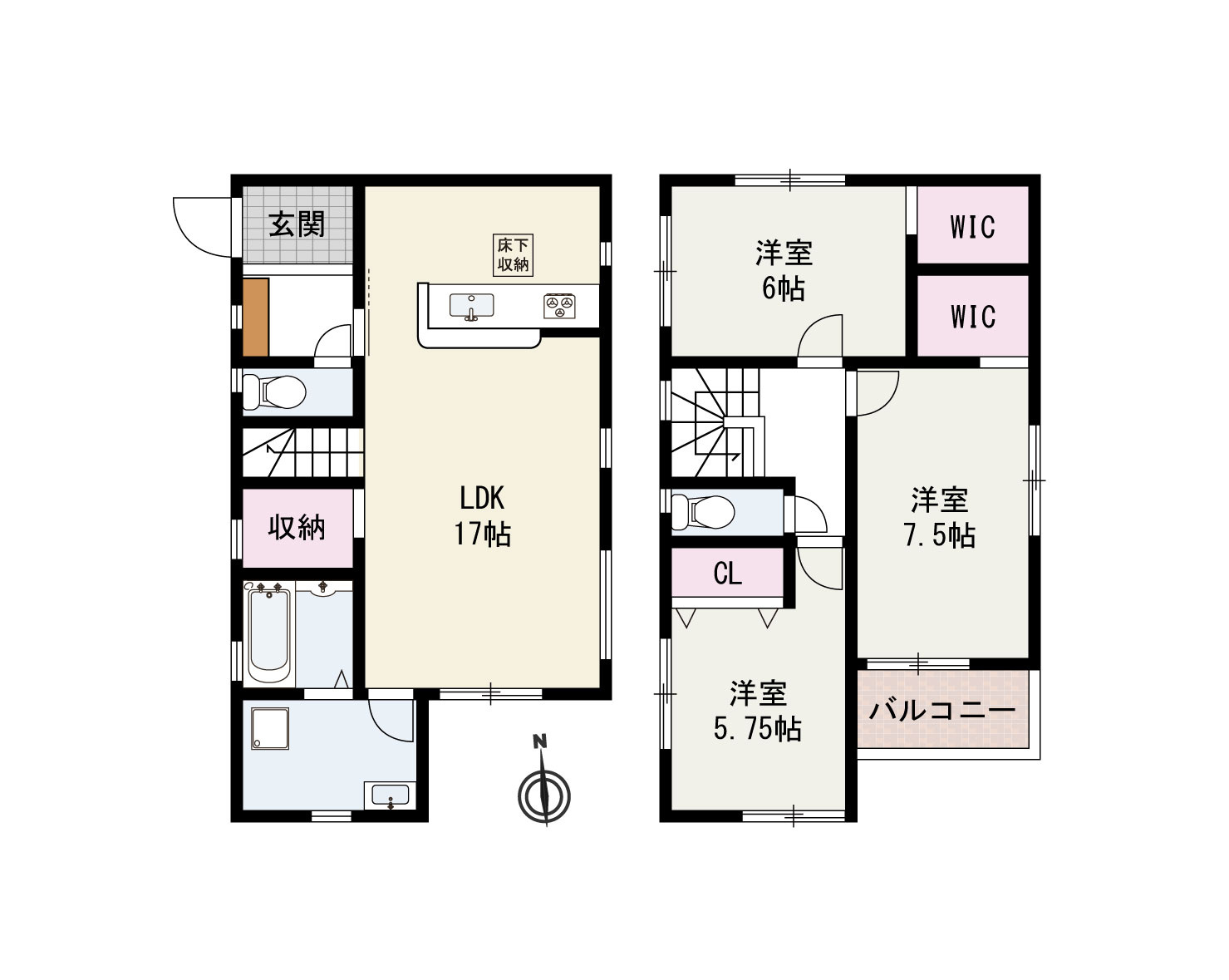 藤井寺市藤ケ丘3丁目　戸建の間取り