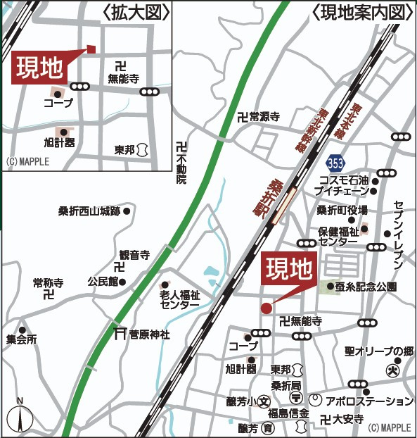 新築戸建・新築建売　桑折町東大隅第2　醸芳小・醸芳中の地図