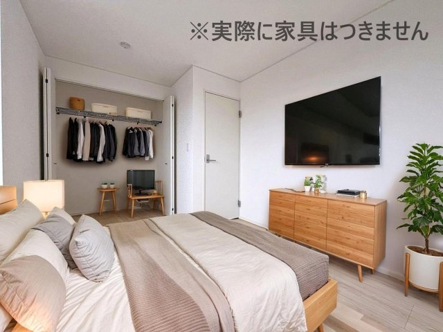 新築戸建・新築建売　桑折町東大隅第2　醸芳小・醸芳中の洋室|画像はバーチャルホームステージングの加工による演出で、実際の家具は付きません。