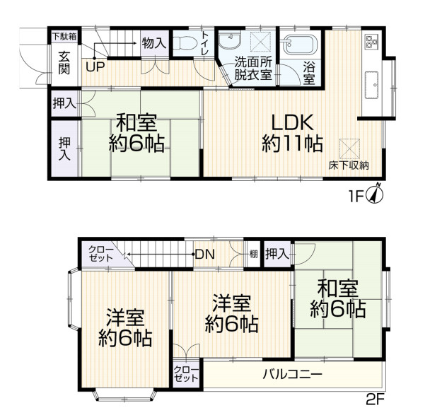 上尾市上野本郷　中古戸建の間取り|上尾市上野本郷　中古戸建・4LDK・土地面積85.15m2・建物面積81.97m2
