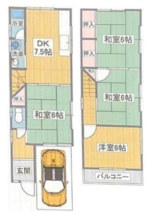 東板持町貸家の間取り