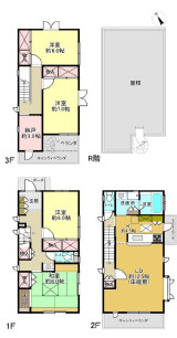 海老名市泉2丁目　中古戸建の間取り