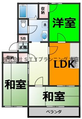 仲介手数料０円！エスポワール北久手ABの間取り