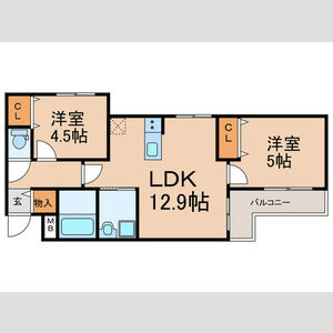 【間取り】 | プレサンスクレージュ喜里川町 South