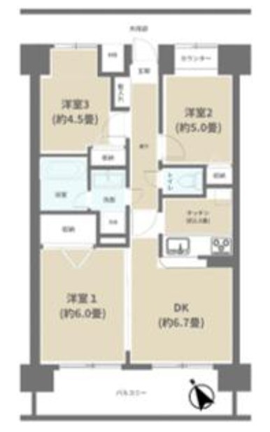 コスモお花茶屋参番館の間取り|コスモお花茶屋参番館：全居室収納・窓が付いた３ＬＤＫリノベーション物件は住設備も充実！