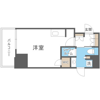 【間取り】 | ザ・パークハビオ谷町六丁目クロス | 1LDK