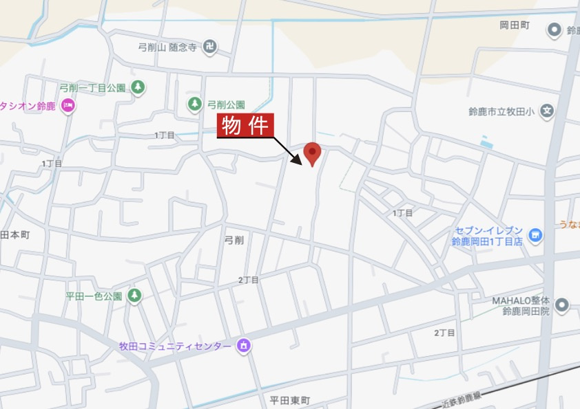 鈴鹿市岡田1丁目《2号棟》の地図|広域Map
