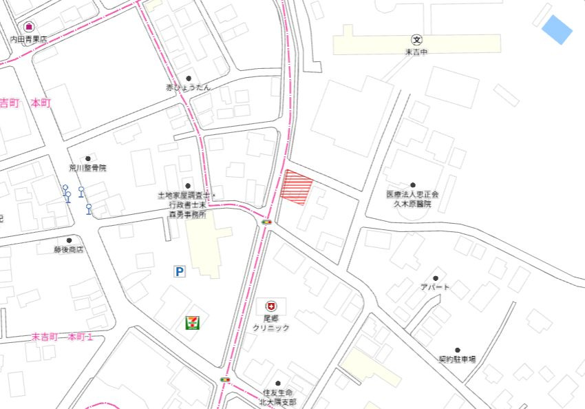 曽於市末吉町二之方の売地の土地図