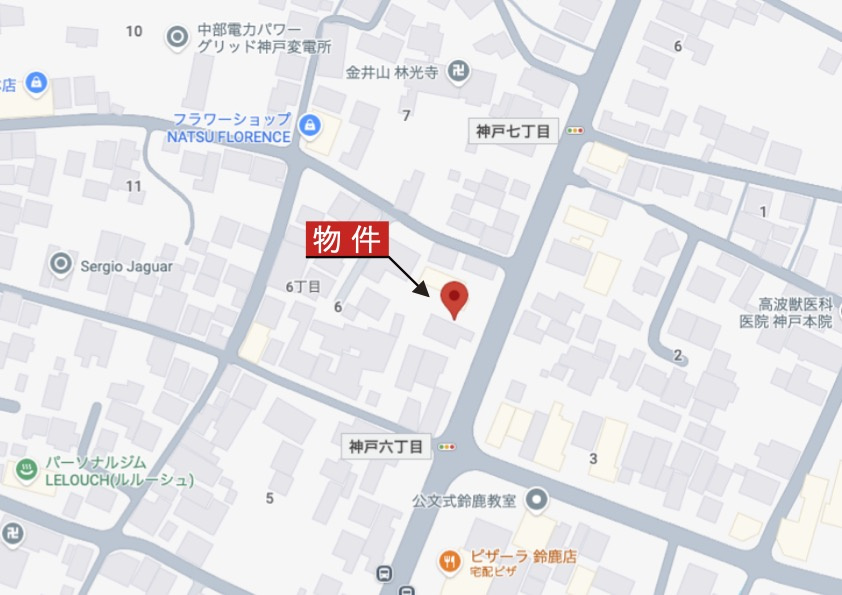 鈴鹿市神戸6丁目の地図|詳細Map
