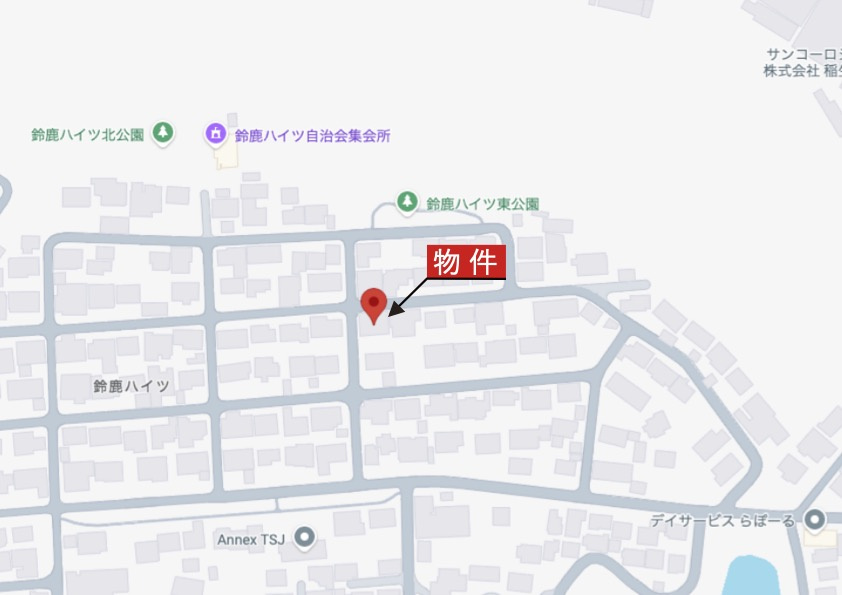 鈴鹿市鈴鹿ハイツ《2号棟》の地図|詳細Map