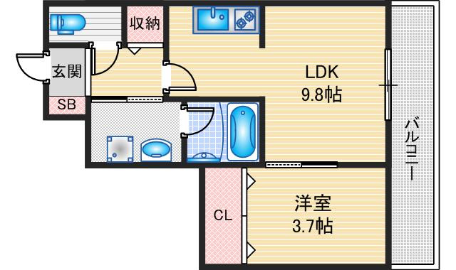 ウェルスクエア茨木駅前の間取り