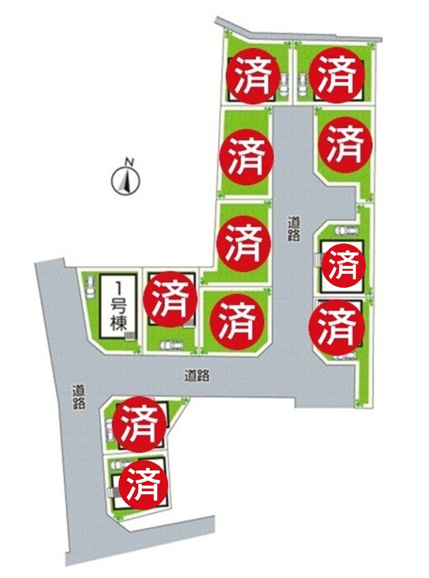 ■12日(土)13日(日)現地ご見学可能！　摂津市鳥飼和道　ラスト1邸の区画図|全12区画