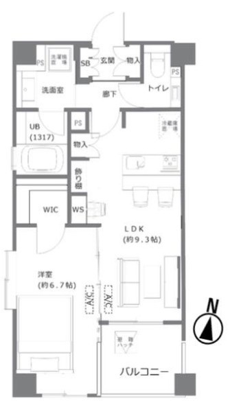 デュオ・スカーラ西麻布ＥＡＳＴの間取り|デュオ・スカーラ西麻布ＥＡＳＴ：南向き角部屋！バス・トイレ別１ＬＤＫエアコン付きリノベーション物件です！