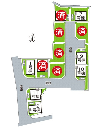 摂津市鳥飼和道　第1期　新築一戸建ての区画図|全12区画