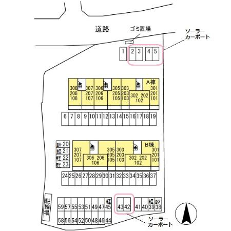 SAKURA　A棟の区画図