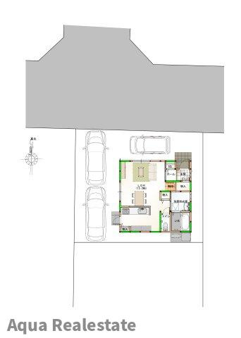 オール電化デザイナーズハウス高松市新北町建売①の区画図