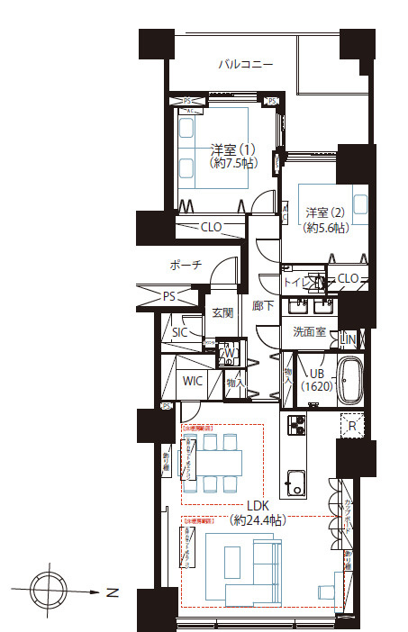 ※本図面の記載内容は図面制作時点のものであり、その後法改正・物件概要内容・プラン（仕様含）など変更が生じる可能性がございますので、ご購入契約前に更新情報をご確認願います。