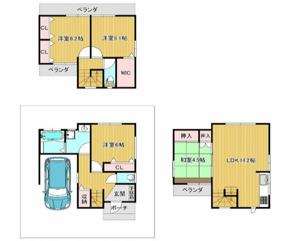 【間取り】 | 板橋区東新町２丁目　中古戸建て | LDKの隣には、落ち着いた雰囲気が心地よくくつろげる和室あり