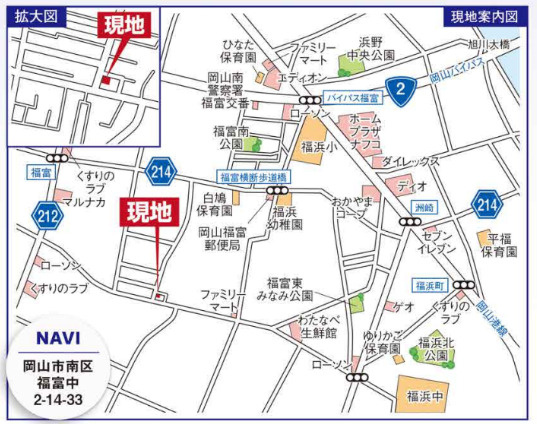 岡山市南区福富中２期の地図