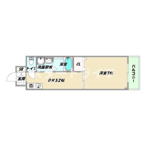 大阪市東淀川区柴島２丁目の賃貸マンションの間取り