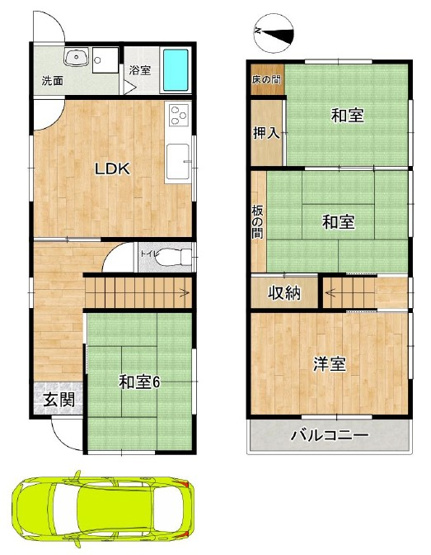 【間取り】 | 八尾市天王寺屋2丁目戸建（オーナーチェンジ）ＪＲ志紀駅