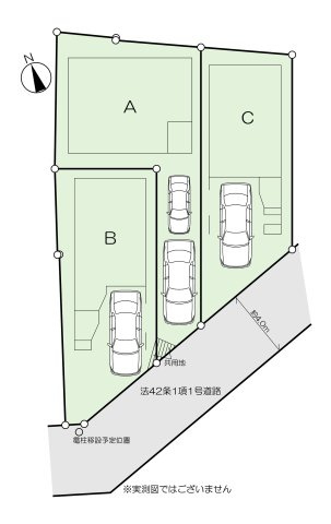 足立区小台２丁目　新築分譲住宅　全３棟の区画図