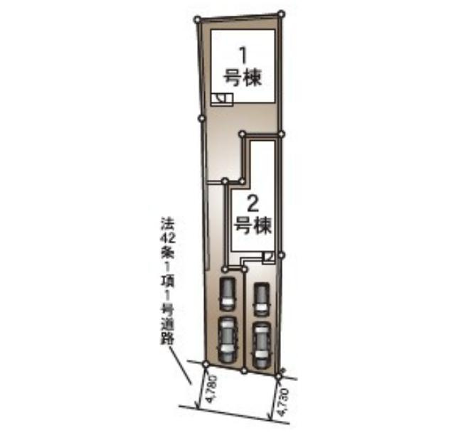 守谷市本町第12　新築戸建　1号棟の区画図