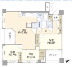 ルイシャトレ中野の間取り|ルイシャトレ中野：南向き角部屋！全居室収納・窓が付いた３ＬＤＫリノベーション物件です！