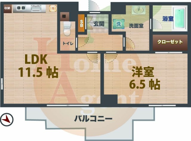 【間取り】 | アルシオン中野坂上 | 1LDKのお部屋です。