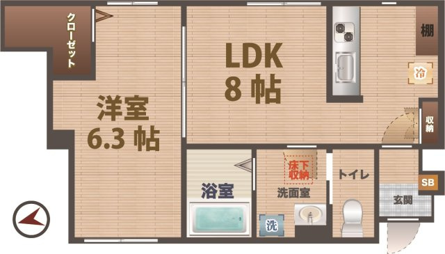【間取り】 | シュ・リーベ | 1LDKのお部屋です。