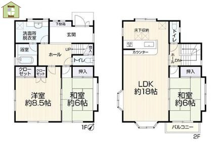 草加市両新田西町　中古一戸建ての間取り