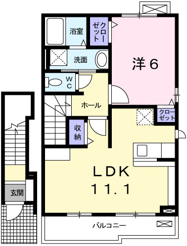 アンソレイエ飾磨　Ⅱ番館の間取り