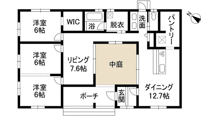 【間取り】 | 合志市御代志　平屋 | ２ＬＤＫを間仕切り壁により３ＬＤＫに変更可能です♪