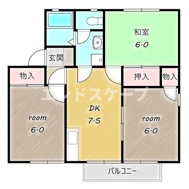 アサンテＡの間取り|高崎、前橋のお部屋探しはエンドスケープまで！お客様の理想お聞かせ下さい♪