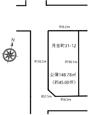 川越市月吉町　売地の土地図