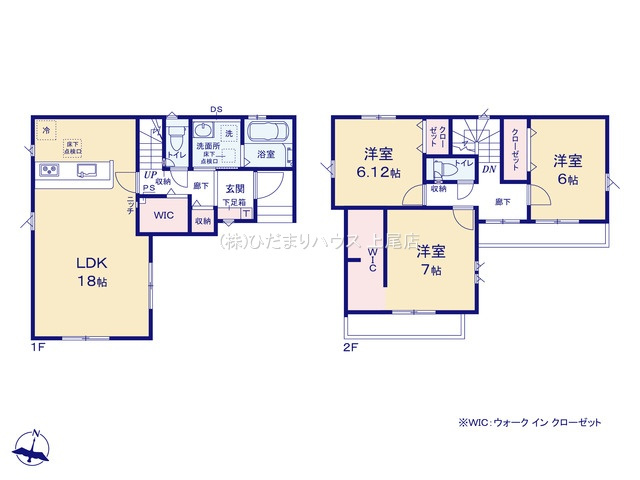 上尾市平方3期　新築戸建　グラファーレ04の間取り|3LDK