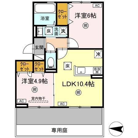 (仮称)D-ROOM八王寺町の間取り