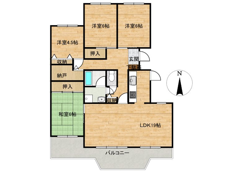 リフォーム中古マンション　コーポ田神G館　昭和61年築の間取り