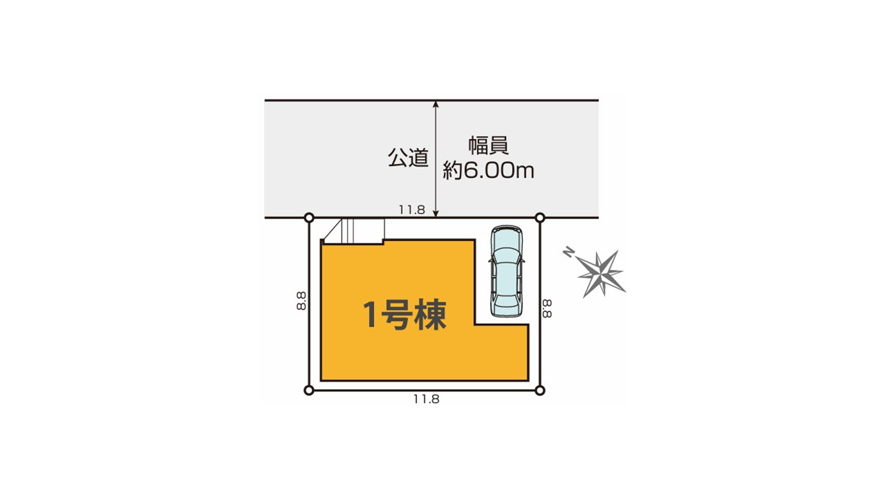 日野市豊田２期　１号棟の区画図