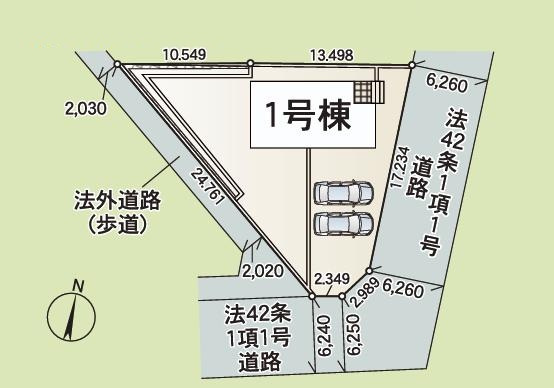 つくば市桜が丘第1　新築戸建の区画図