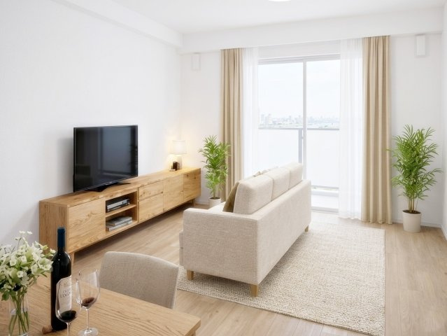 コスモお花茶屋参番館の居間・リビング|ドキドキの新生活も、安心してスタート。ぴったりの住まいを見つけませんか？クランディアが一緒に住まい選びをサポートします‼　まずは、お気軽にお問合せください　＃クランディア