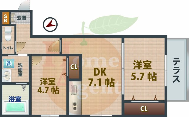 【間取り】 | グランシャリオ阿佐ヶ谷 | 2DKのお部屋です。