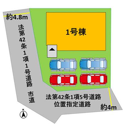 よかタウン／南区南高江6丁目3期／1号棟の区画図