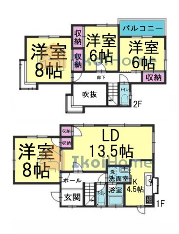 神戸市西区今津　中古戸建の間取り|【ホームページに現地動画掲載中】●年中無休：当日予約可●吹抜けのあるお洒落な内装です！