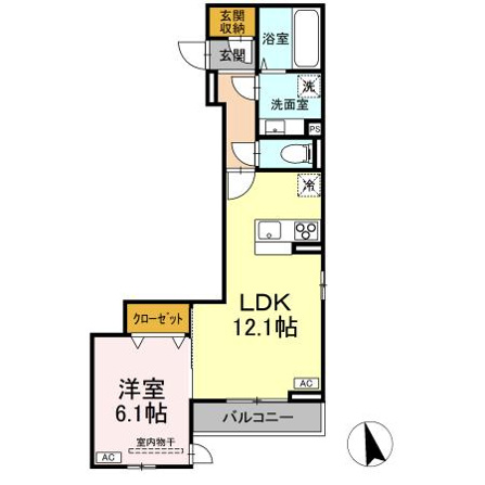 Ｄ－ＲＯＯＭ六十人町B棟