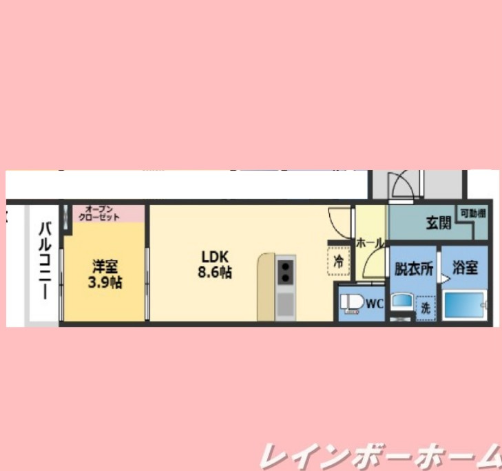 ☆設備充実の1LDK☆ペット相談可能☆の間取り