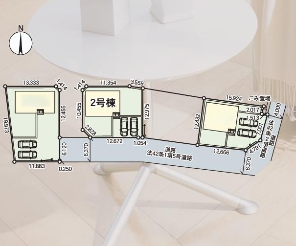 小美玉市羽鳥第13　新築戸建　2号棟の区画図