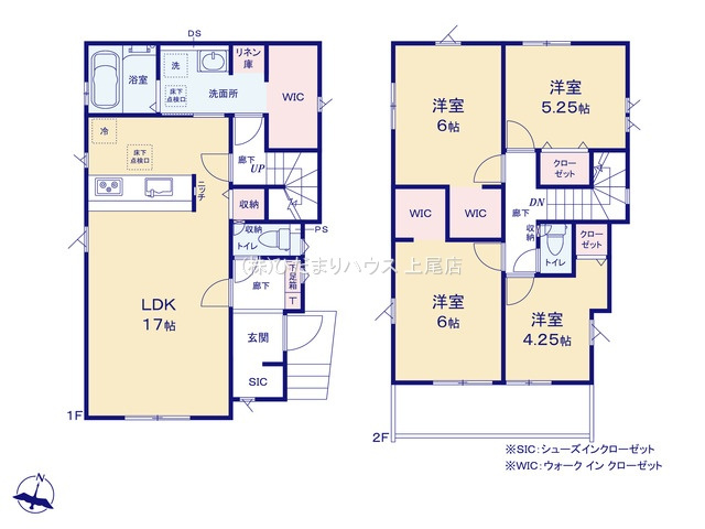 上尾市平方3期　新築戸建　グラファーレ06の間取り|4LDK