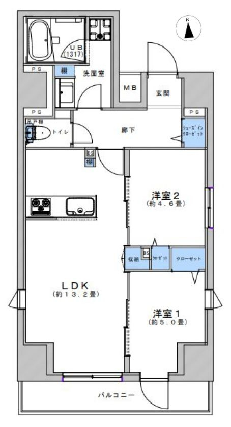 リヴシティ日暮里の間取り|10F・南向き・南東西3方角部屋住戸につきまして日当り・通風・眺望良好。新規リフォームマンション。